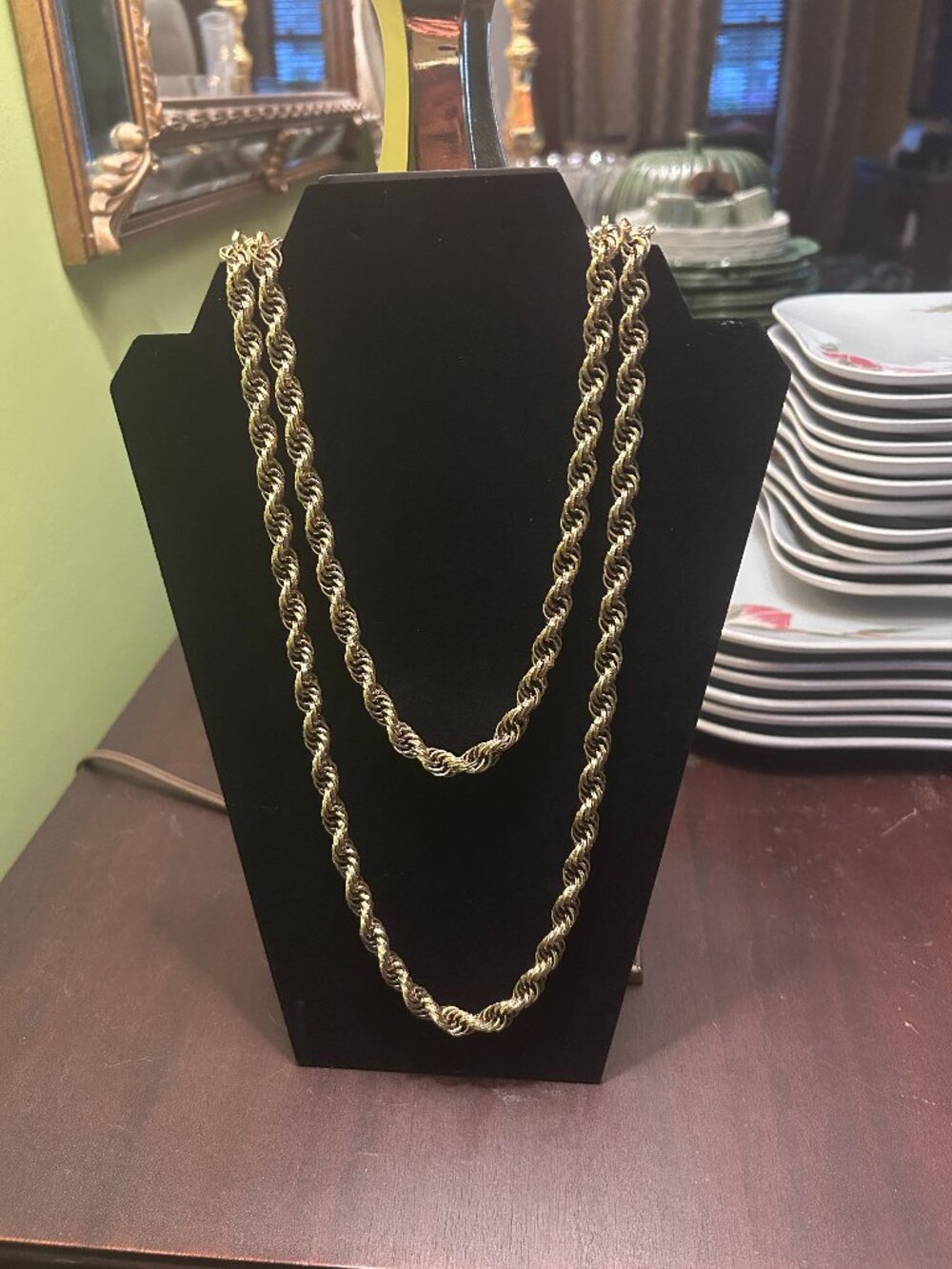 Vintage Monet Gold Chunky 1/4in Rope Chain LONG